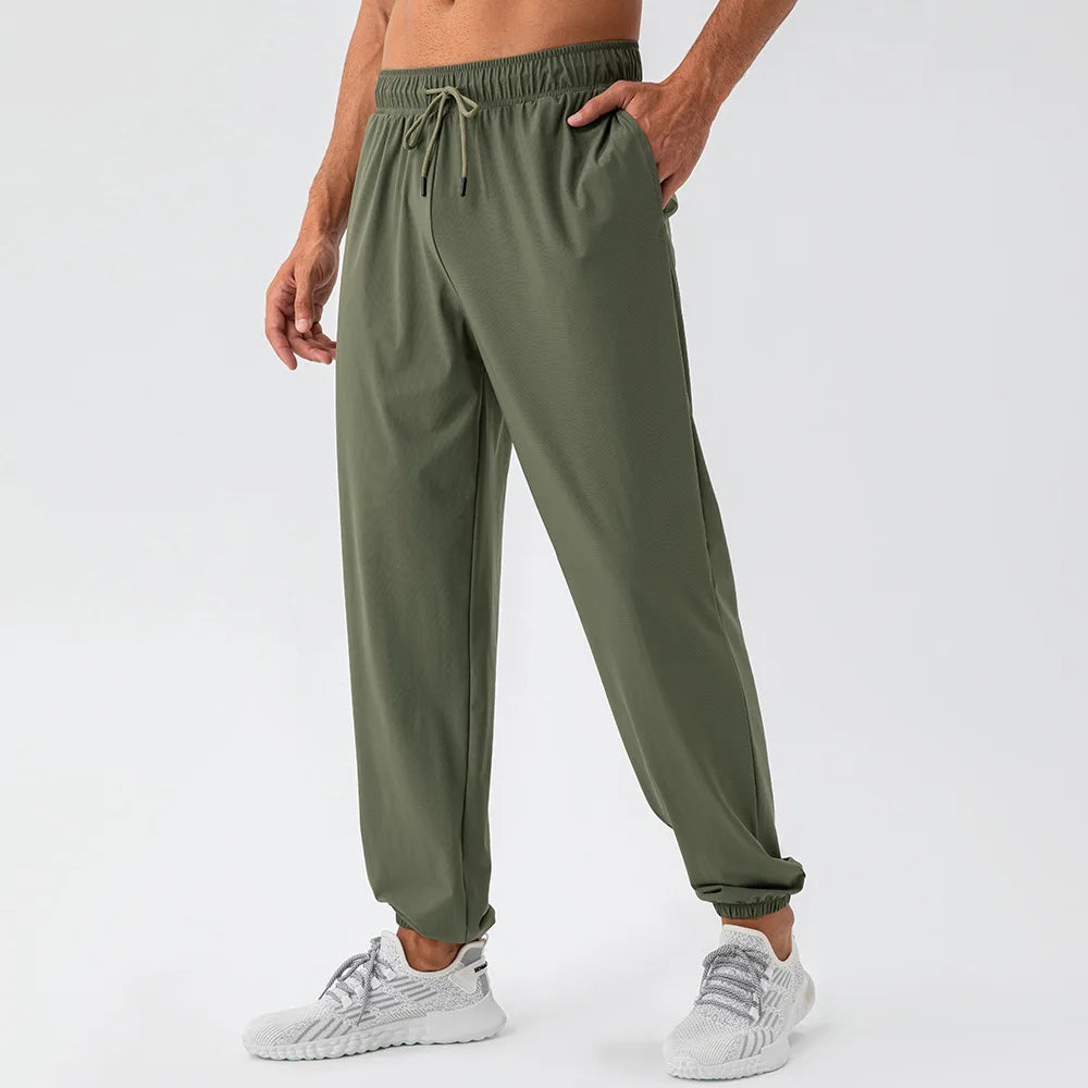 Men's Running Pants Sportswear Summer Jogging Sweatpants Quick Dry Thin Tracksuit Elastic Gym Fitness Sport Trousers Men Slacks