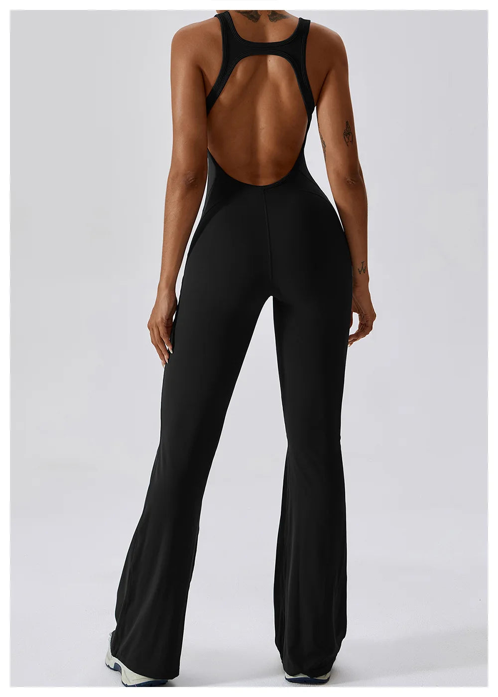 Women’s Solid Yoga Jumpsuit – One Piece Butt-Lifting Fitness Bodysuit