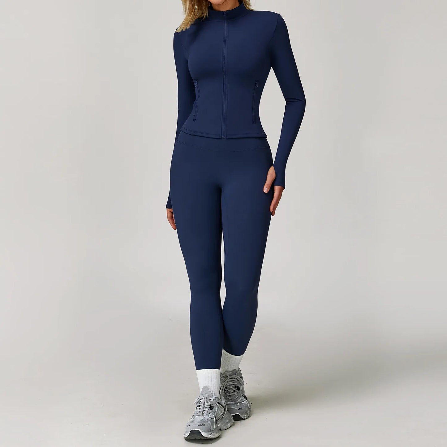 Women's Yoga Sports Set 2/3PCS Gym Workout Tracksuit Long Sleeve Sports Bra Athletic Wear Running Fitness Clothing