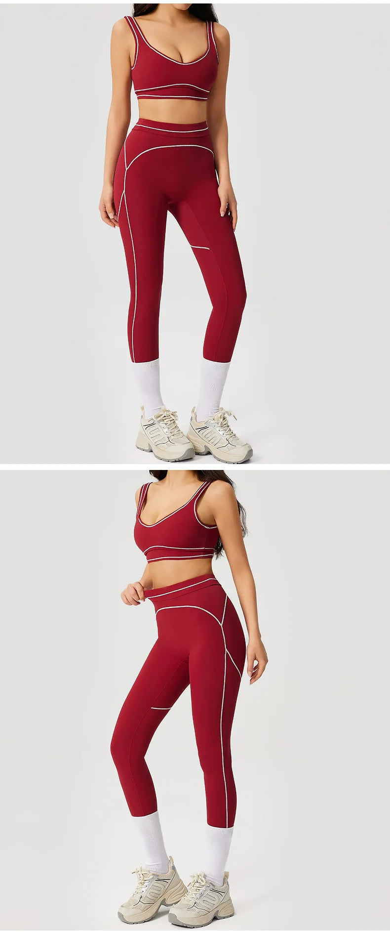 2pcs Women's Gym Sport Set Push up Yoga Pants Hollow Back High Waisted Leggings Fitness Bra Workout Quick Dry Breathable Sportswear