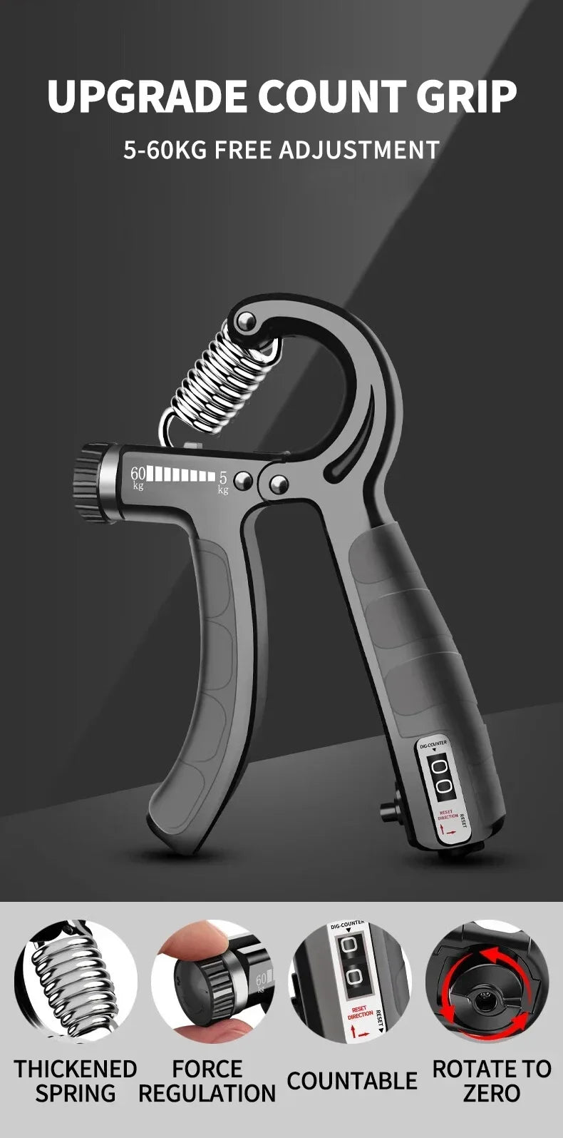Strength Exercise Gripper Kits Finger Stretcher Arthritis Grip Rehabilitation Training Pliers Countable Finger Exercise Equipment