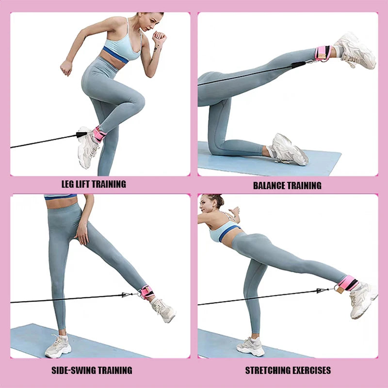 Ankle Straps Resistance Bands Set – Fitness Workout & Home Gym Training Equipment