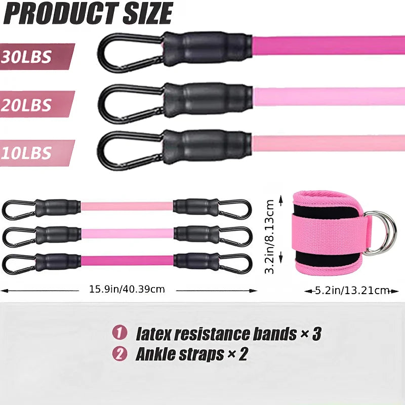 Ankle Straps Resistance Bands Set – Fitness Workout & Home Gym Training Equipment