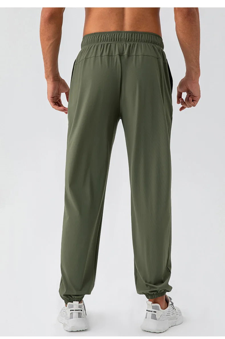 Men's Running Pants Sportswear Summer Jogging Sweatpants Quick Dry Thin Tracksuit Elastic Gym Fitness Sport Trousers Men Slacks