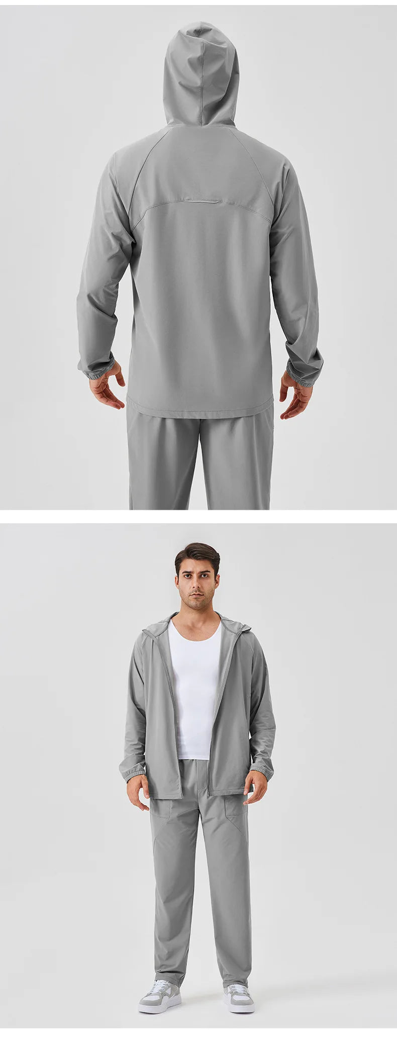 Men's Fitness Hoodie Long Sleeve Sport T-Shirt – Quick-Dry Slim Fit Gym & Running Top