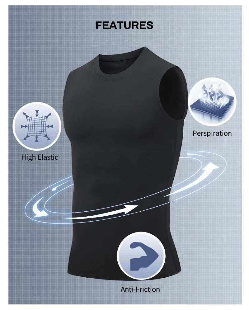 Men’s Compression Tank Top – Quick Dry Sleeveless Gym & Workout Vest