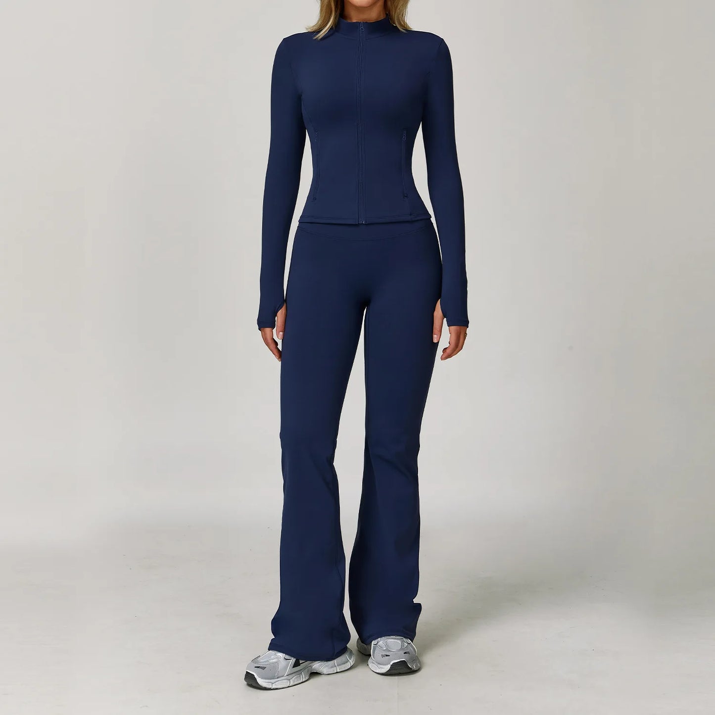 Women's Yoga Sports Set 2/3PCS Gym Workout Tracksuit Long Sleeve Sports Bra Athletic Wear Running Fitness Clothing