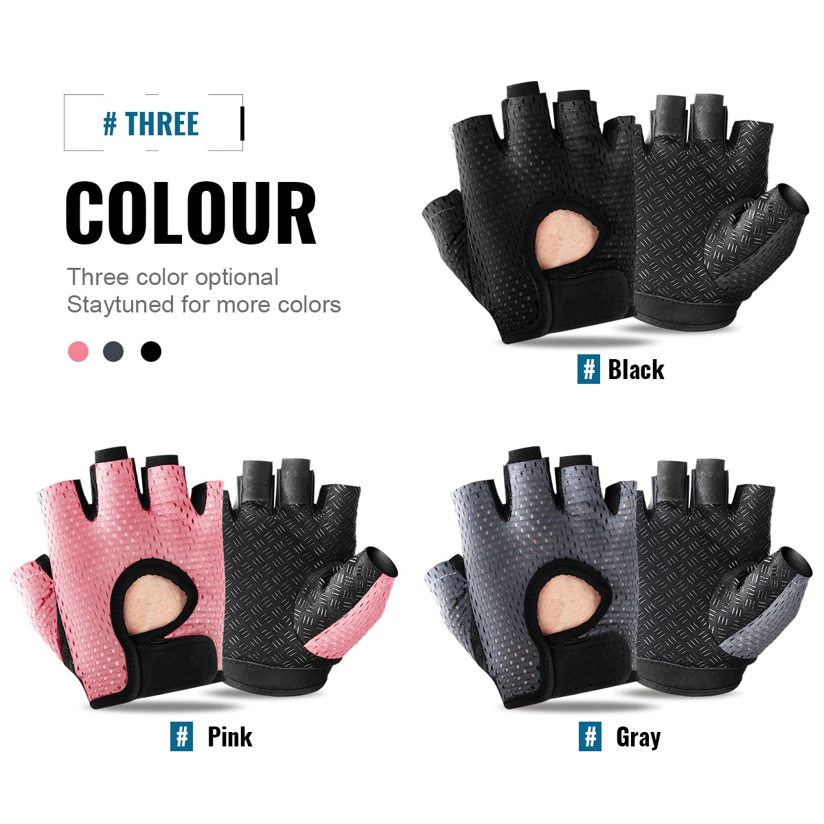 WRELS Women's Gym Fitness Gloves – Breathable Half-Finger Anti-Slip Workout Gloves