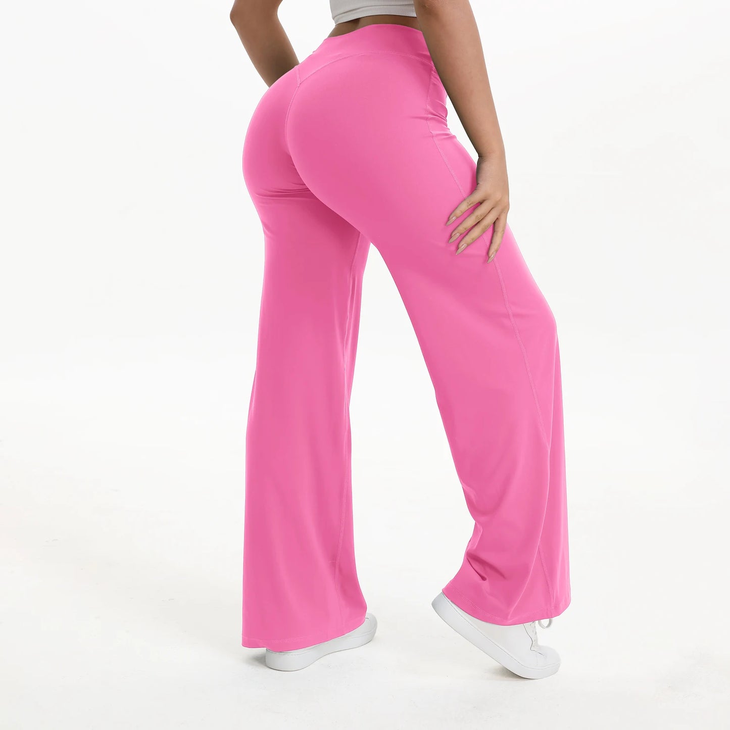NCLAGEN SoftMotion Women’s Straight Leg Yoga Pants – Mid-Waist Gym & Pilates Leggings