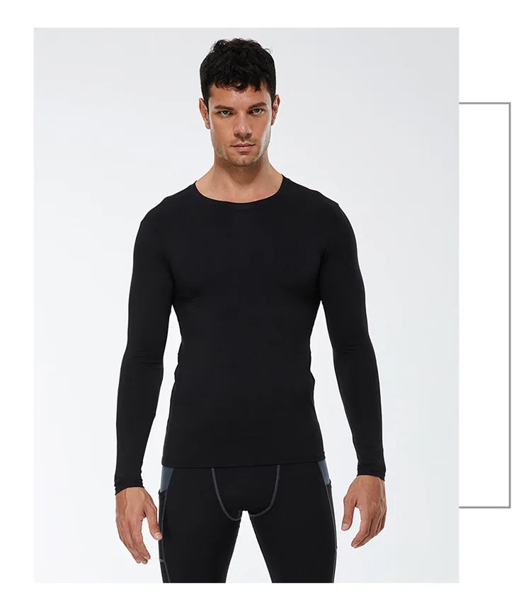 Men's Running Quick-Dry Long Sleeve T-Shirt – Slim Fit Gym & Training Sportswear