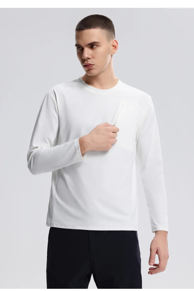 Men's Fitness Long Sleeve T-Shirt – Quick-Dry Breathable Sportswear for Running & Training