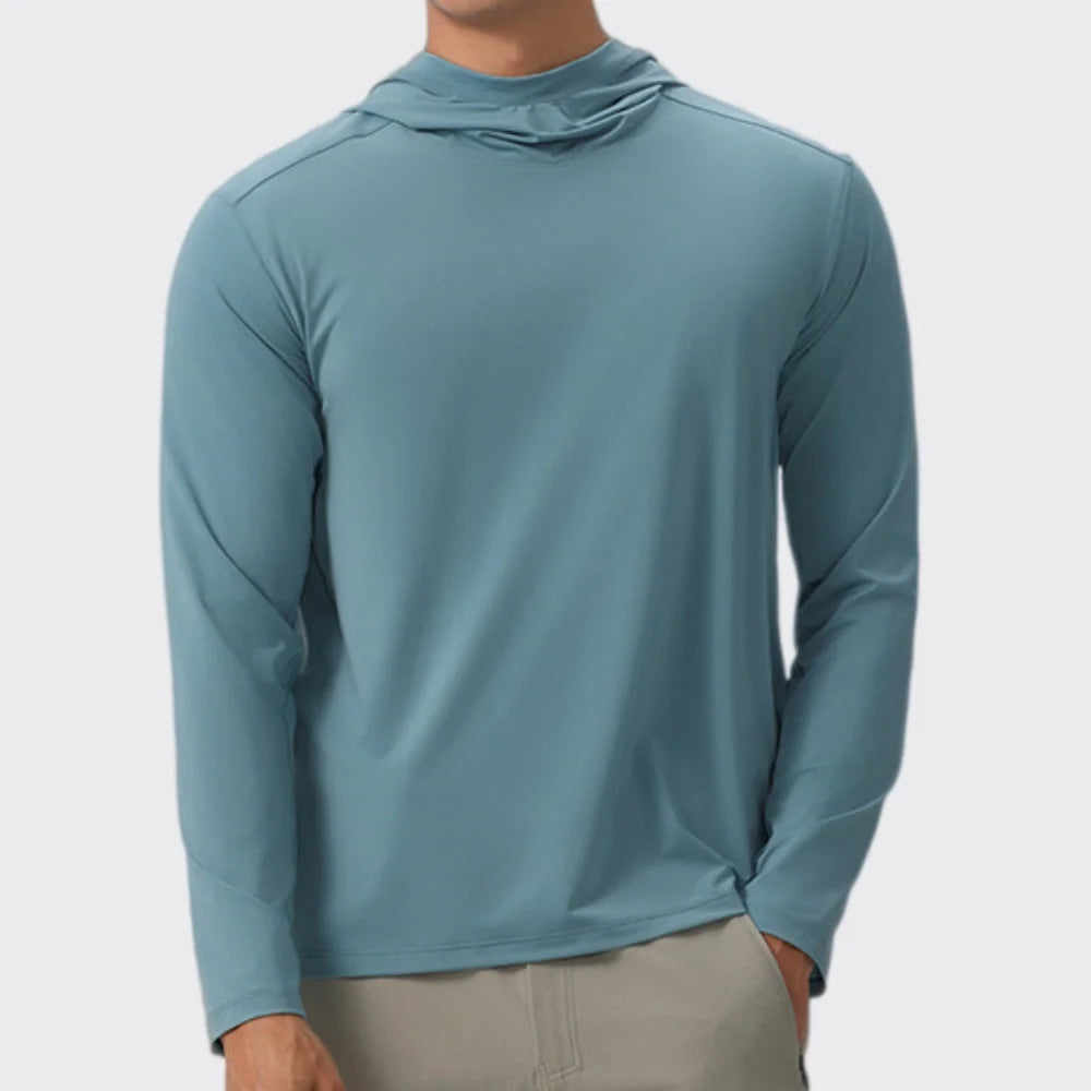 Men's Compression Hooded Long Sleeve Fitness T-Shirt – Running, Gym & Workout Performance Top
