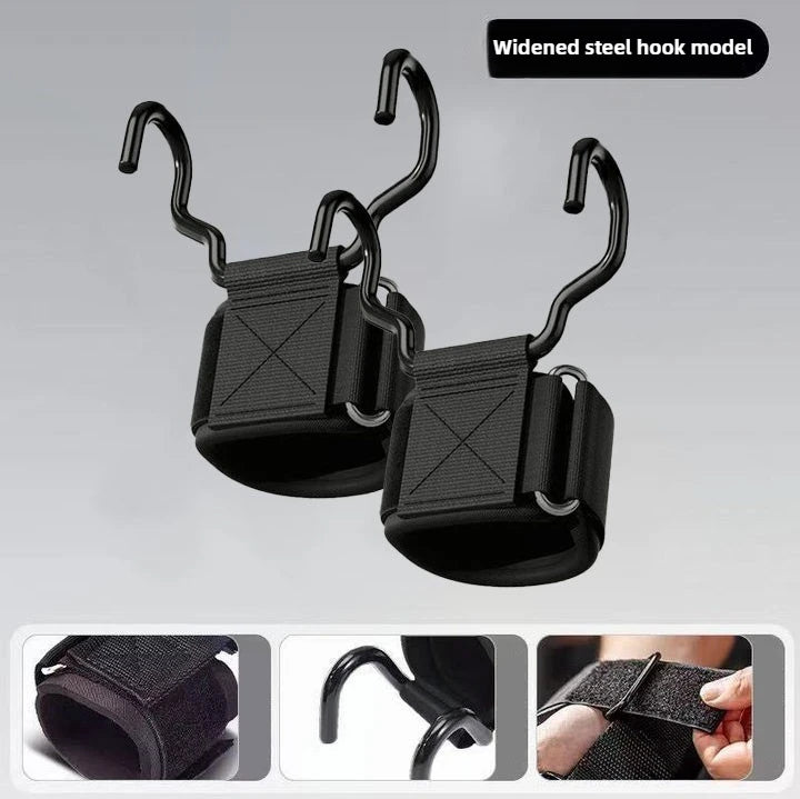 Weight Lifting Hook Grips with Wrist Wraps – Heavy Duty Gym Lifting Straps for Pull-Ups & Powerlifting