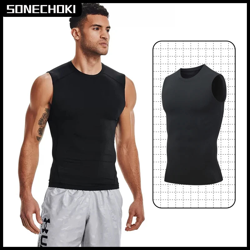 Men’s Compression Tank Top – Quick Dry Sleeveless Gym & Workout Vest