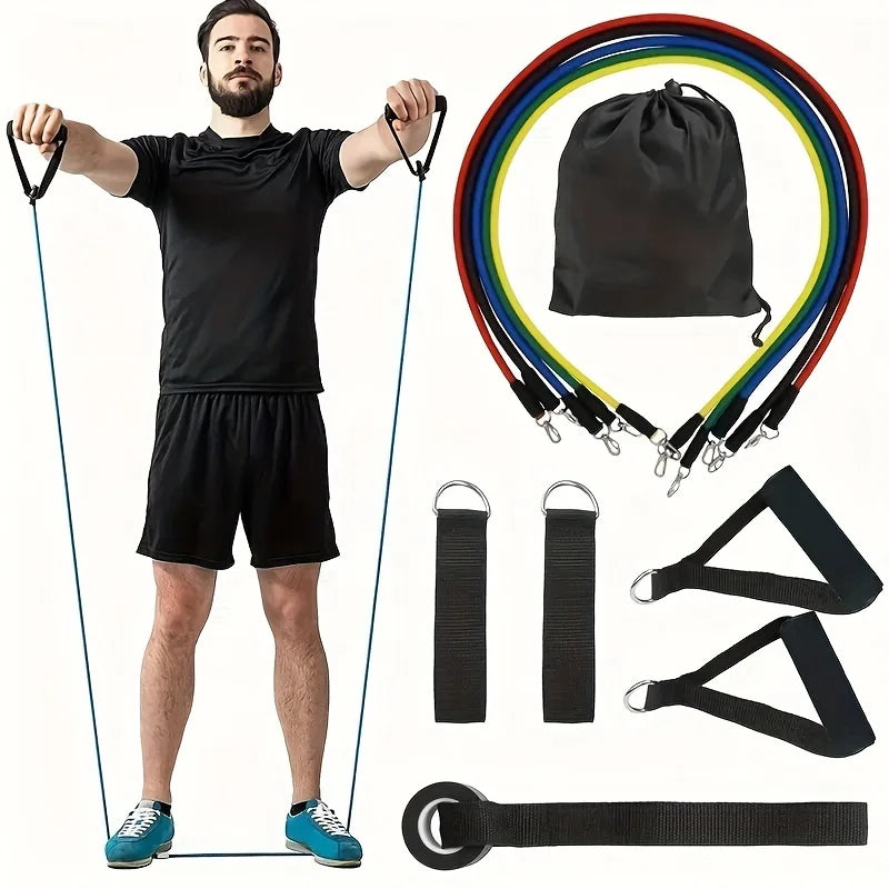 11PCS Resistance Bands Set – Pull Rope & Full Body Home Gym Training Equipment