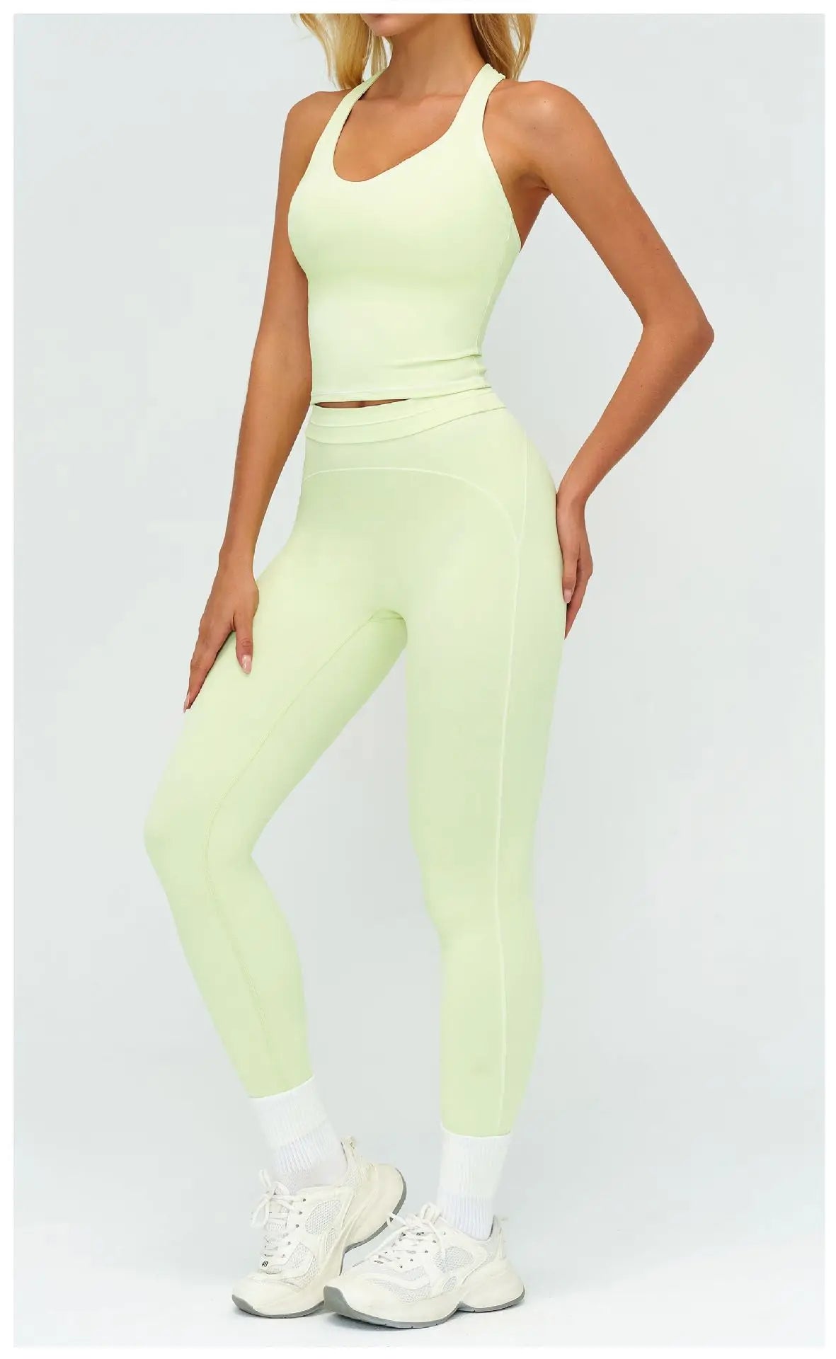 Women 2-Piece Vest Workout Set – Breathable Sleeveless Fitness Top & Straight-Leg Sports Pants