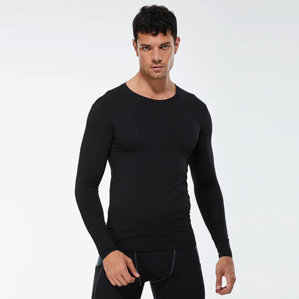 Men's Running Quick-Dry Long Sleeve T-Shirt – Slim Fit Gym & Training Sportswear