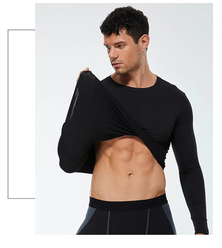 Men's Running Quick-Dry Long Sleeve T-Shirt – Slim Fit Gym & Training Sportswear