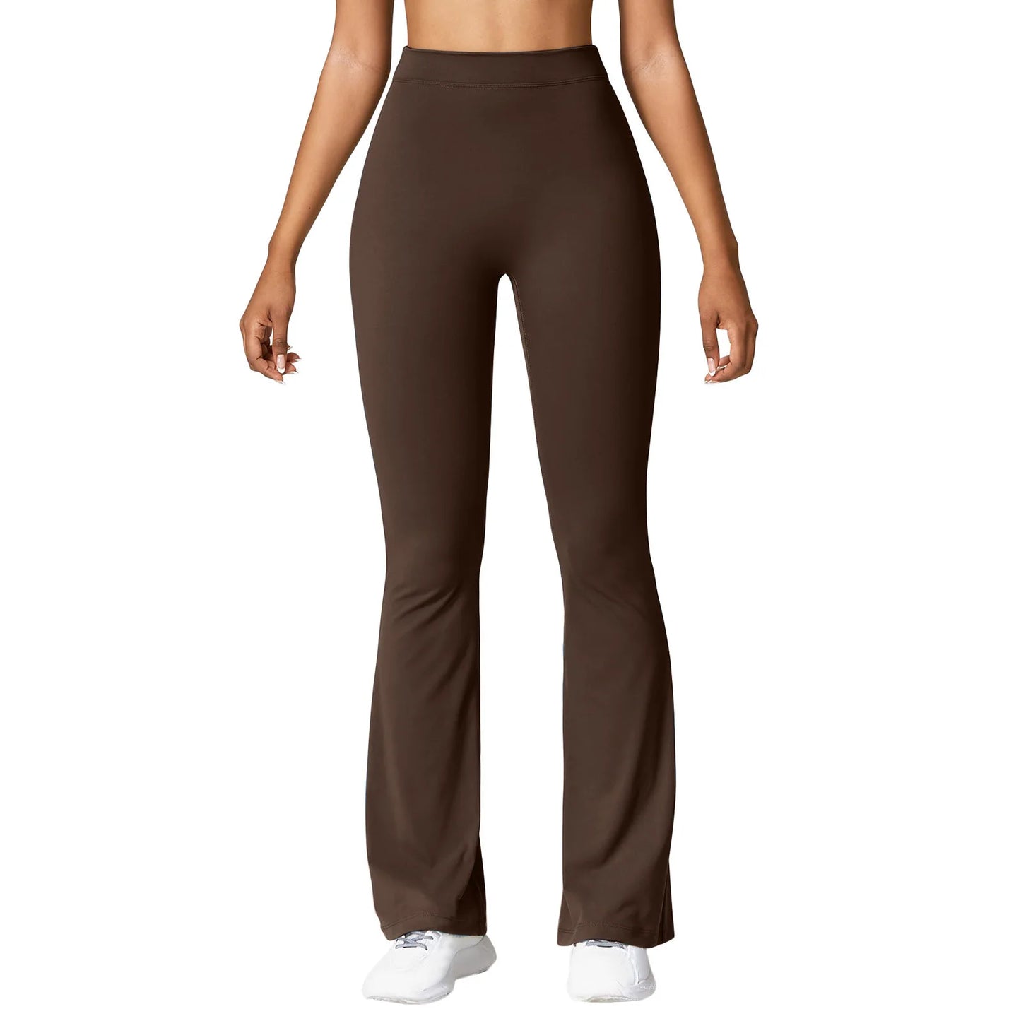 Women’s Micro Horn Flared Leggings – High Waist V-Back Push-Up Gym Pants