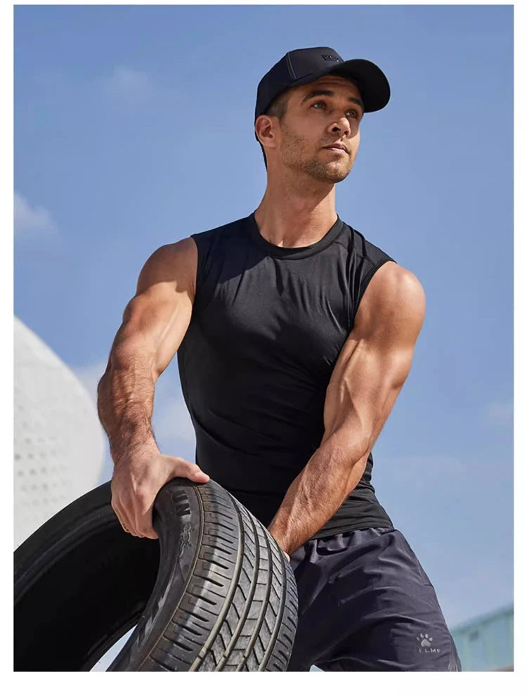 Men’s Compression Tank Top – Quick Dry Sleeveless Gym & Workout Vest