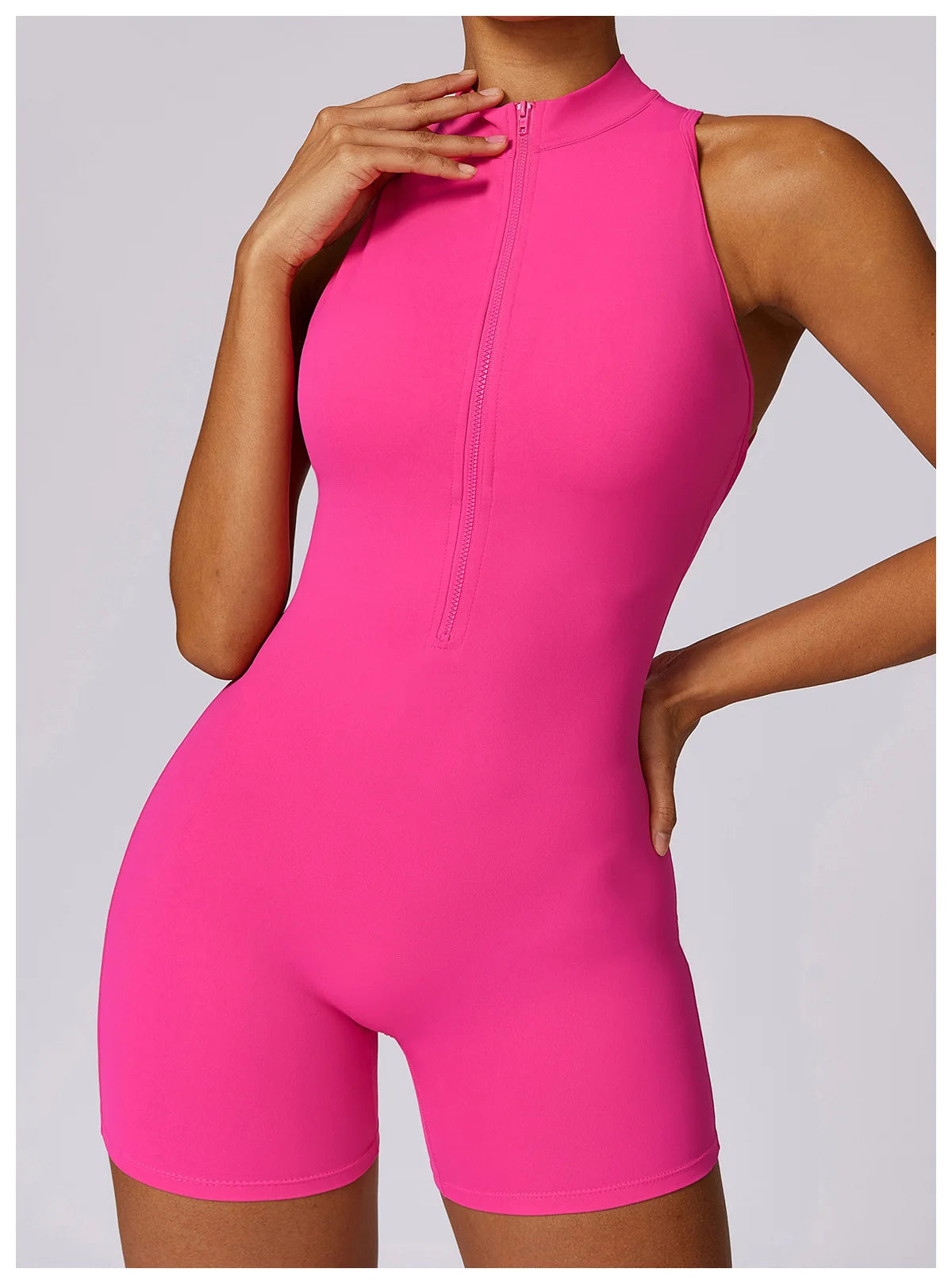 Women’s Zipper Yoga Jumpsuit – Sexy Fitness & Dance Workout Bodysuit
