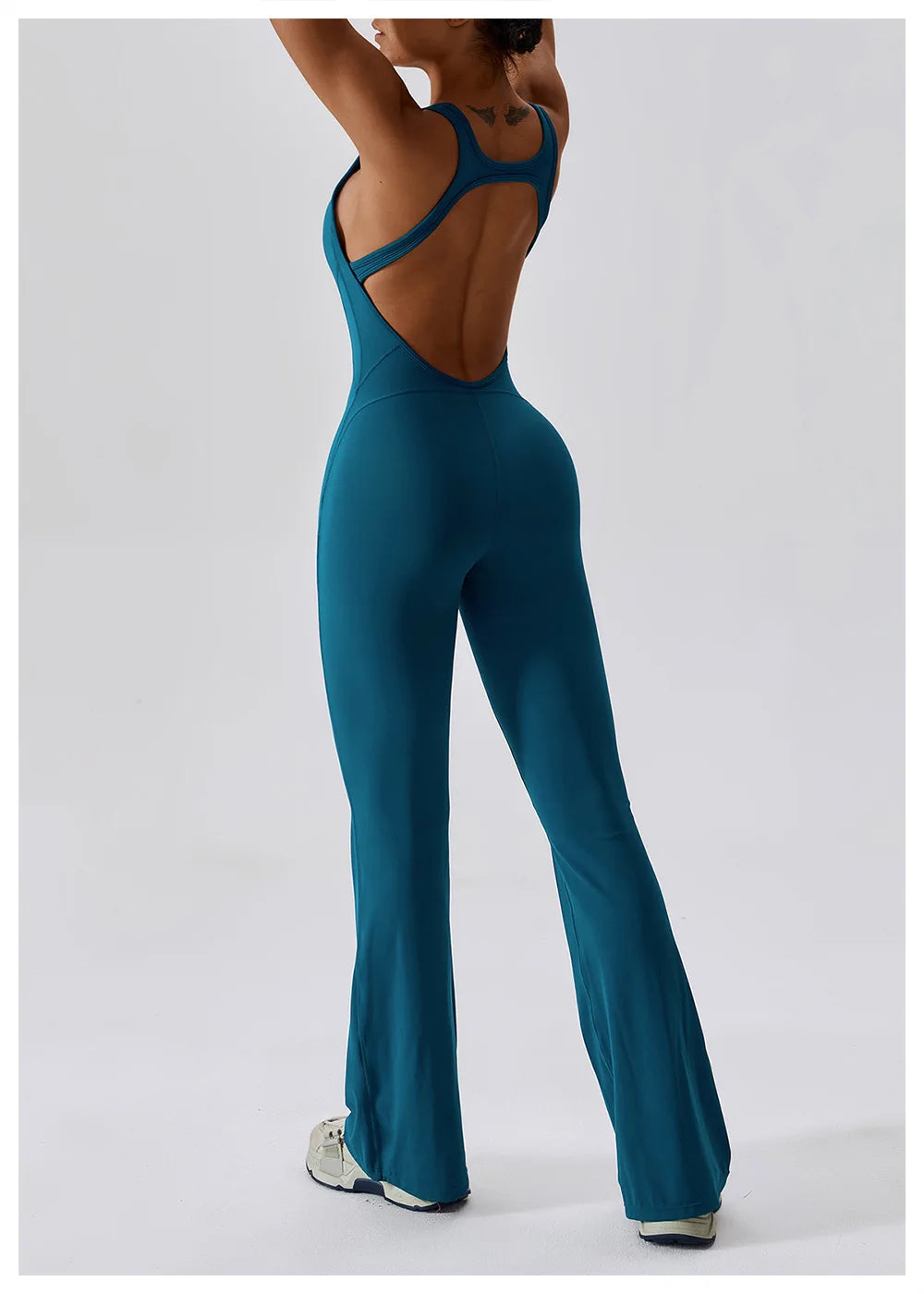 Women’s Solid Yoga Jumpsuit – One Piece Butt-Lifting Fitness Bodysuit