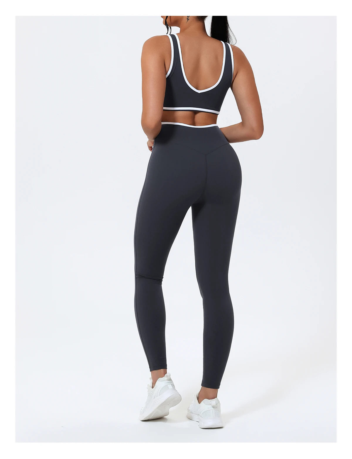 Women's 2-Piece Yoga Set – Sports Bra with Padded Cups & High-Waisted Cross-Back Leggings