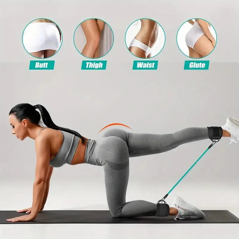 Ankle Straps Resistance Bands Set – Fitness Workout & Home Gym Training Equipment