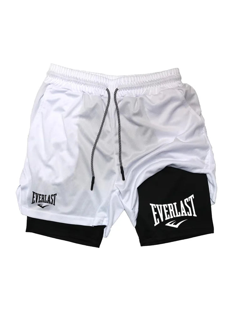 Men’s 2-in-1 Running Shorts – Double Layer Gym & Training Sports Shorts