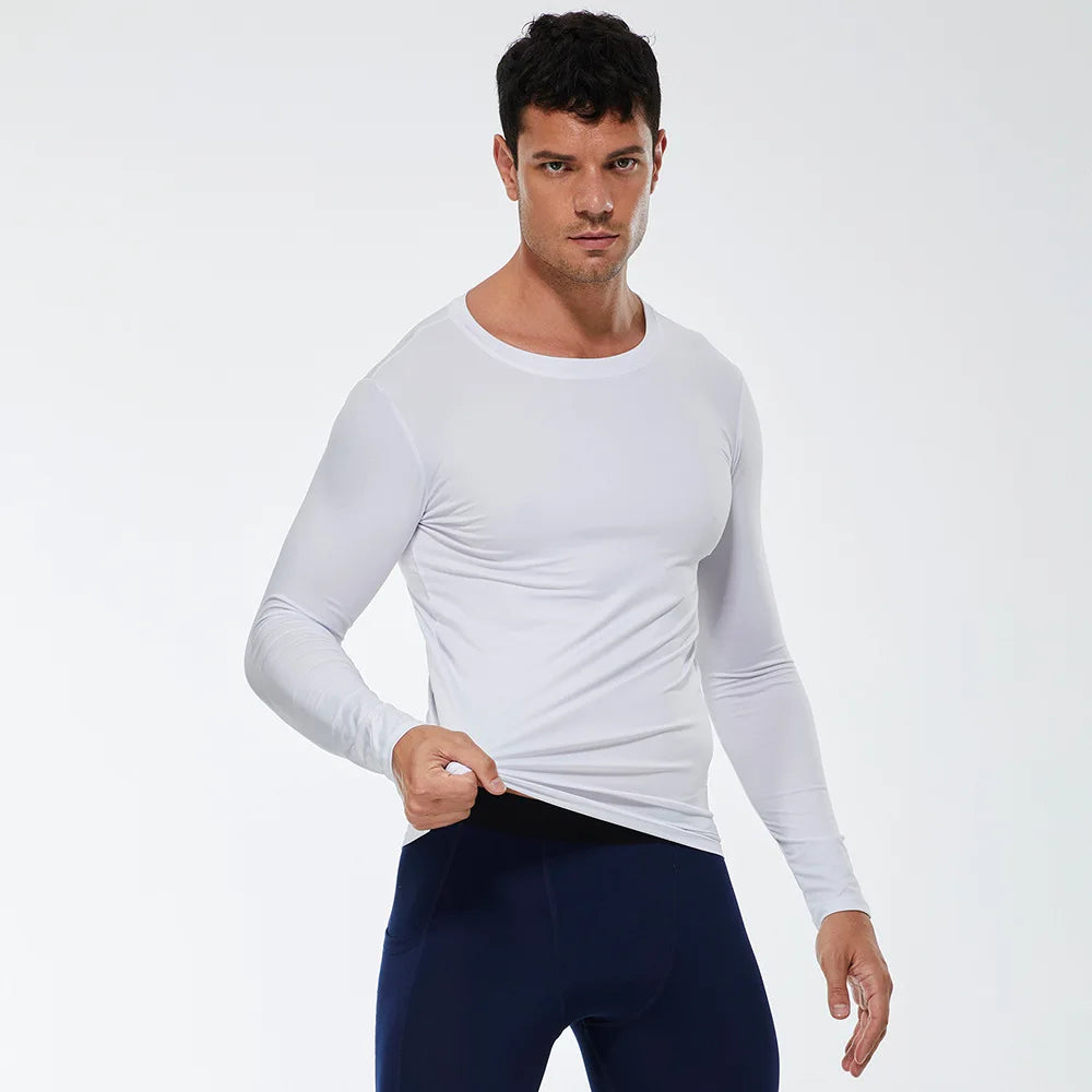 Men's Running Quick-Dry Long Sleeve T-Shirt – Slim Fit Gym & Training Sportswear
