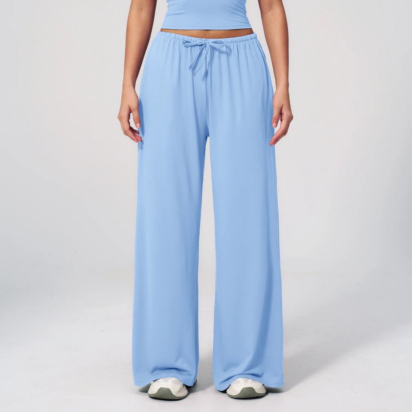 Yoga Pants Brushed Sports Pants Women's Hanging Wide Leg Loose Casual Pants Sports Running Fitness Elastic Drawstring Pants