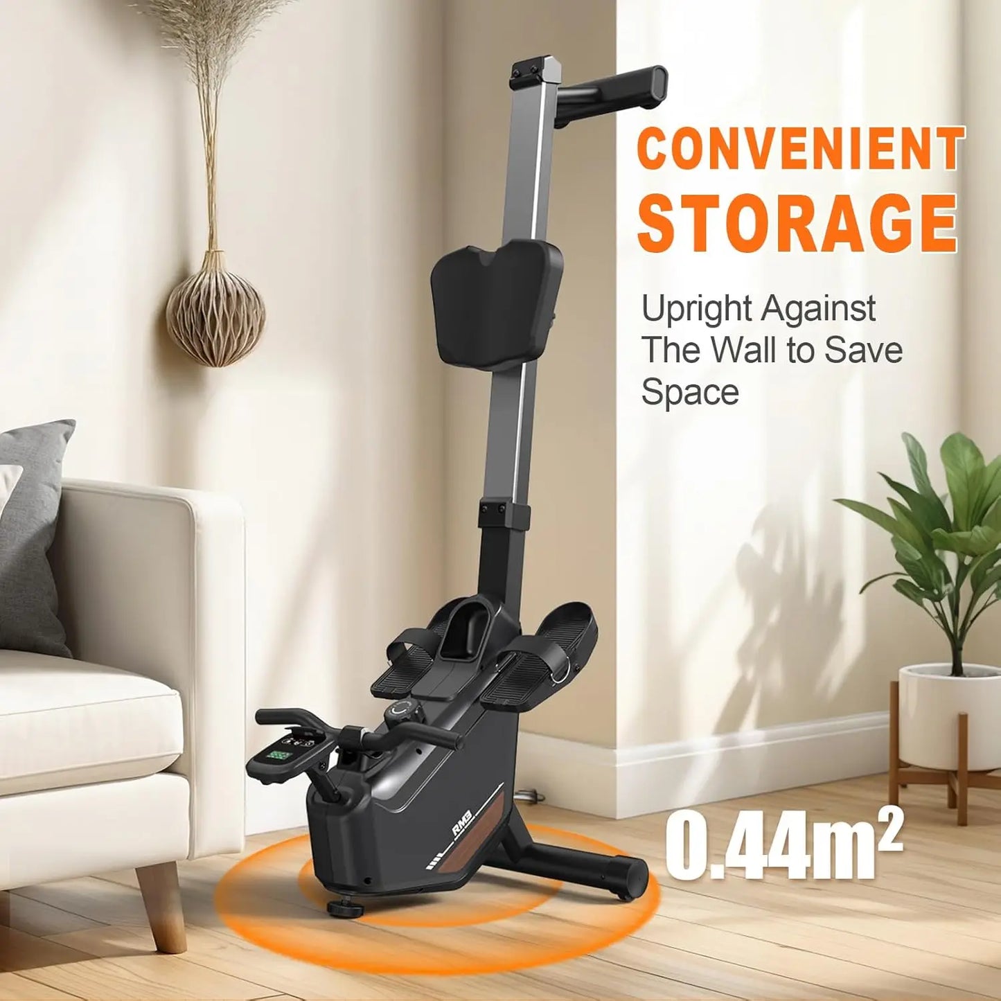 MettleMatic RM3 Foldable Rowing Machine – Magnetic Resistance Home Cardio Trainer