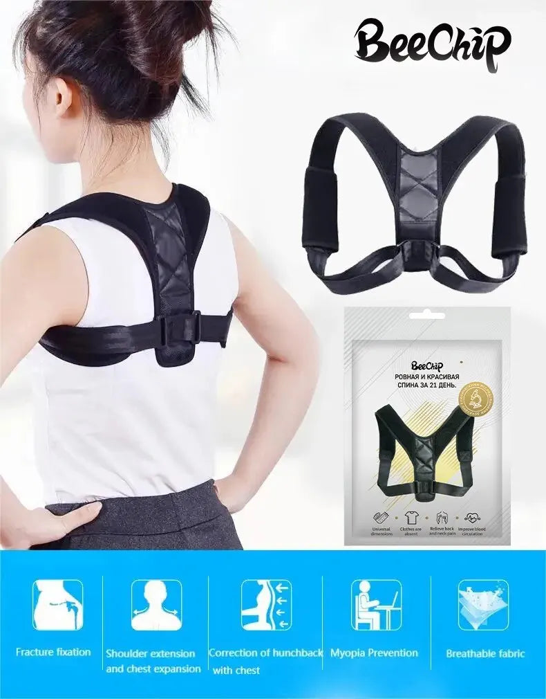 Back Posture Corrector Belt – Adjustable Support Brace for Improved Sitting & Standing Posture
