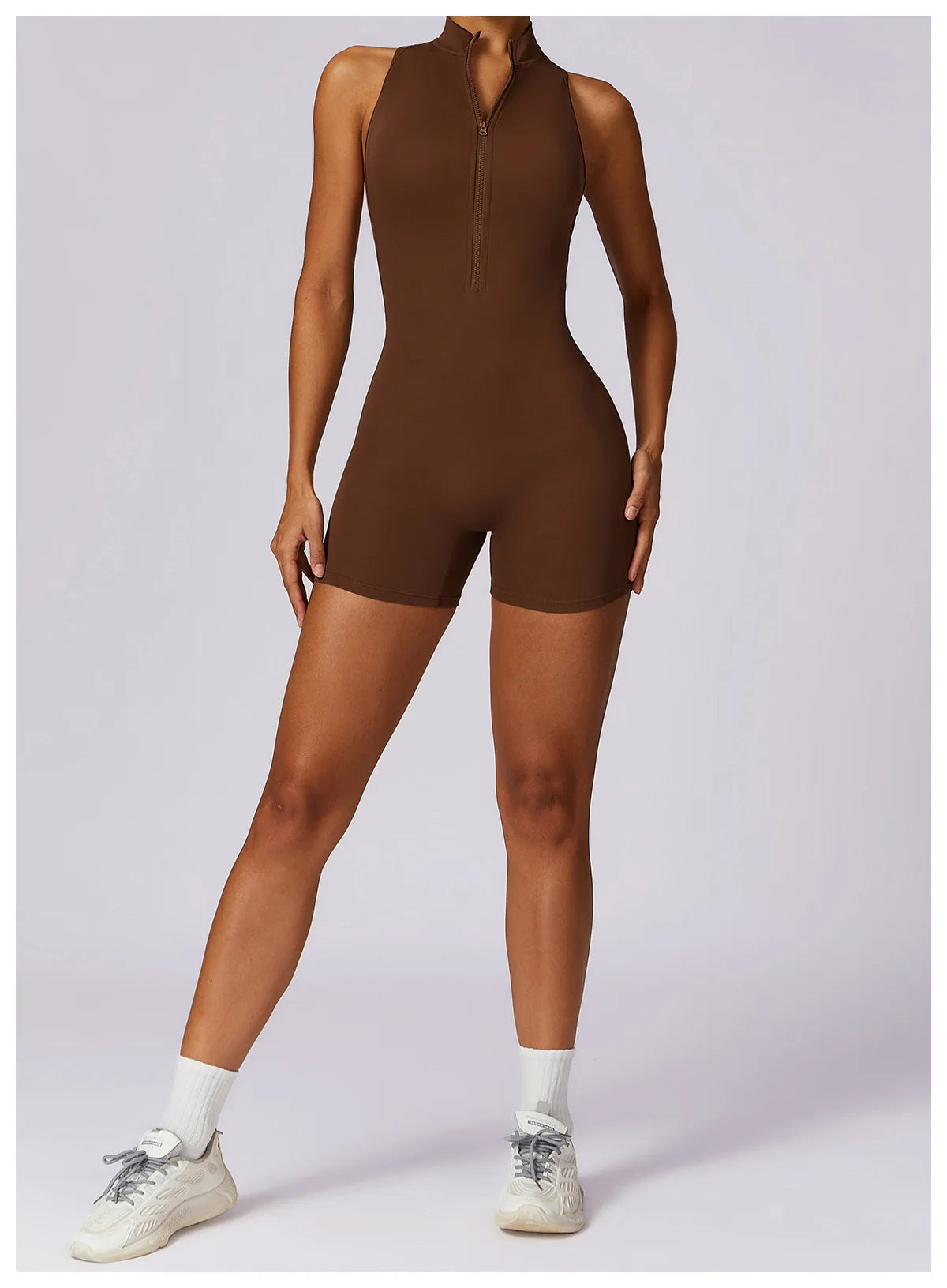 Women’s Zipper Yoga Jumpsuit – Sexy Fitness & Dance Workout Bodysuit