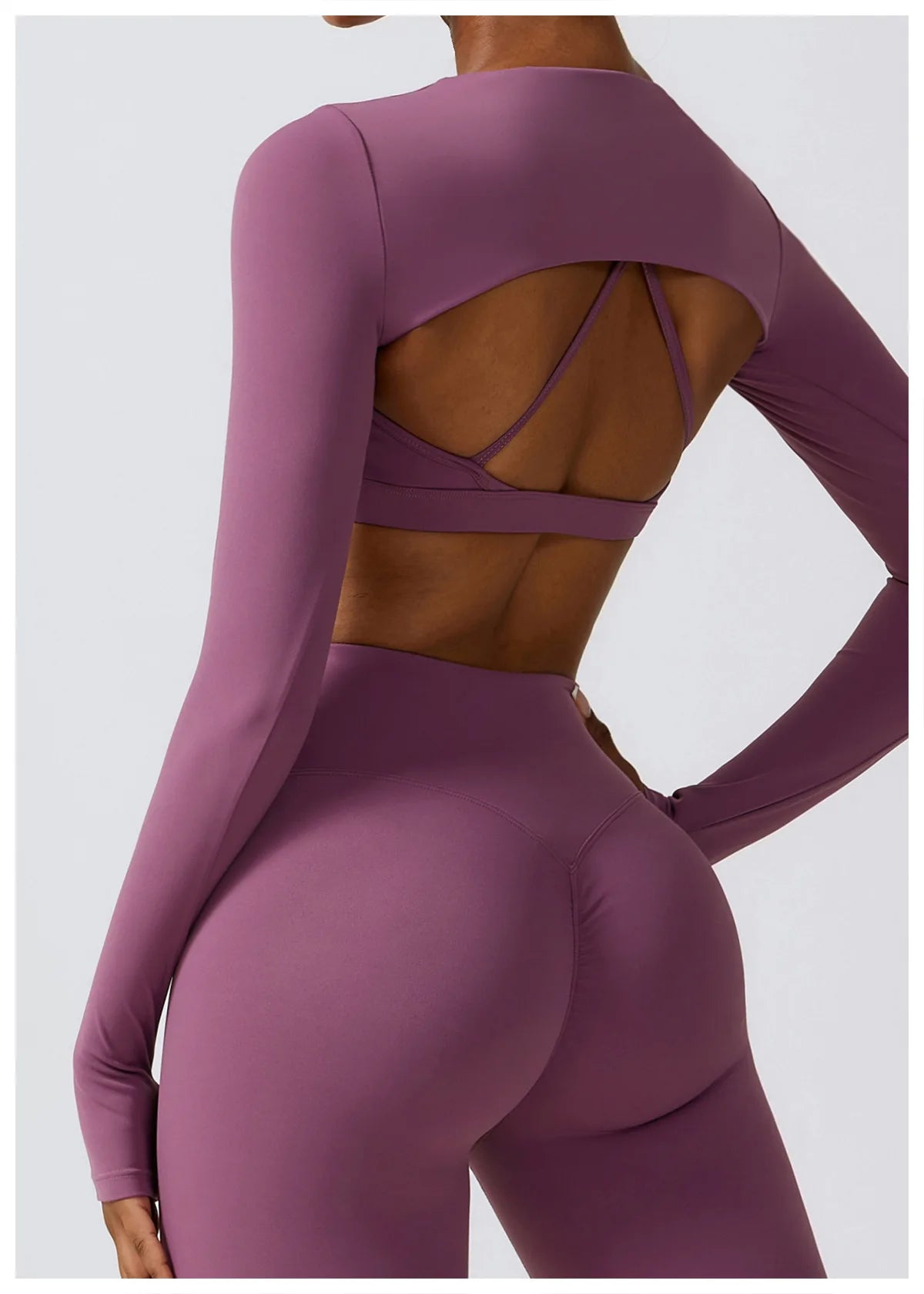 Women's Sportswear Yoga Set Seamless Fitness Bra Crop Top Long Sleeve Workout Clothes Athletic Wear Gym Legging for Running Fitness