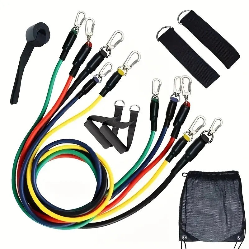 11PCS Resistance Bands Set – Pull Rope & Full Body Home Gym Training Equipment