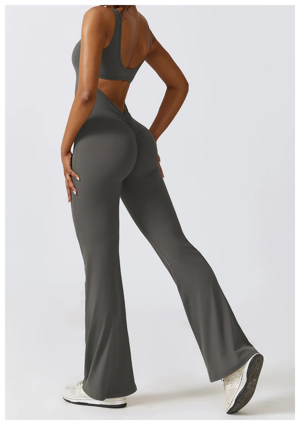 Women’s Fitness Yoga Jumpsuit – Push-Up Stretch Workout Bodysuit