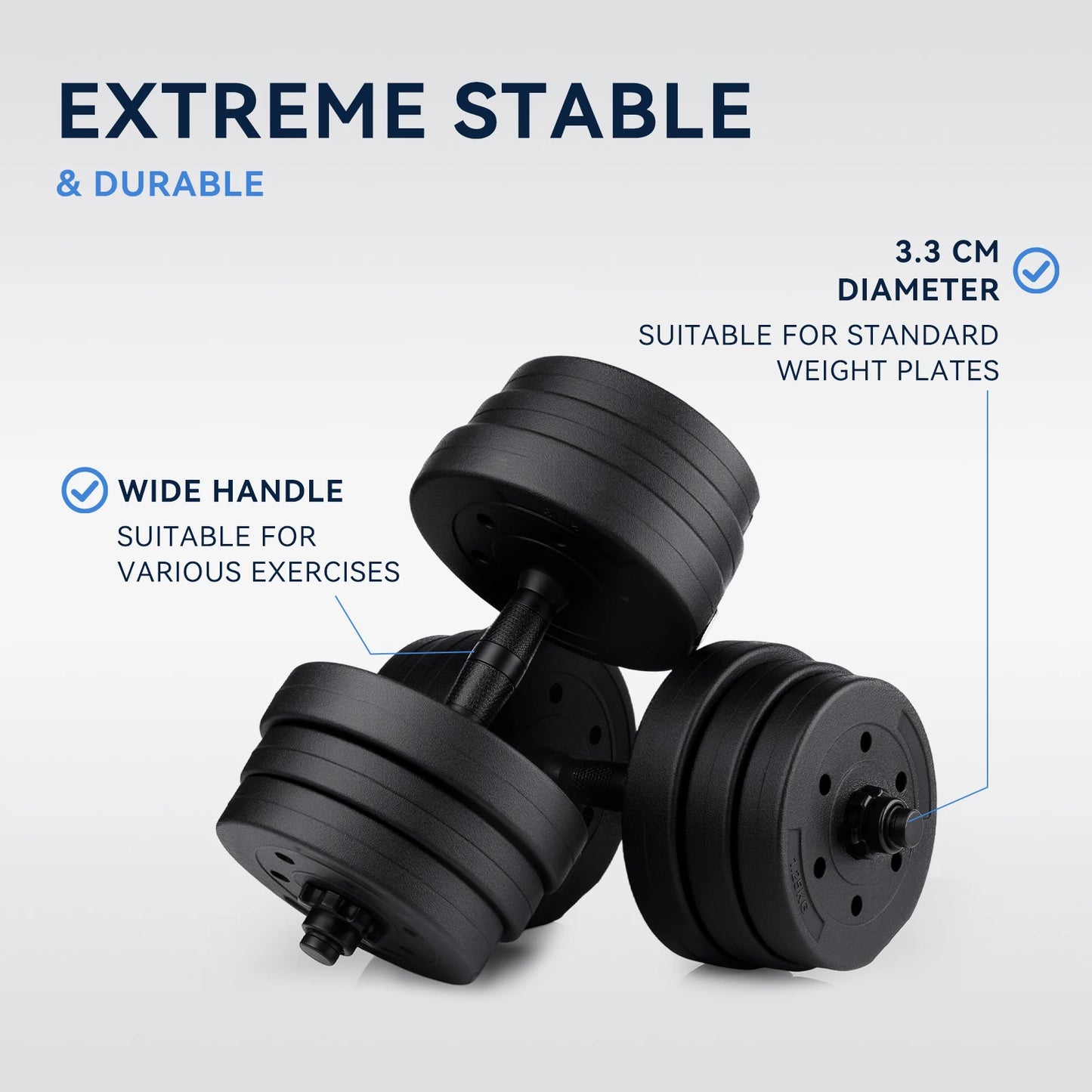 Adjustable Dumbbell Set – 20kg Home Gym Weights for Strength Training