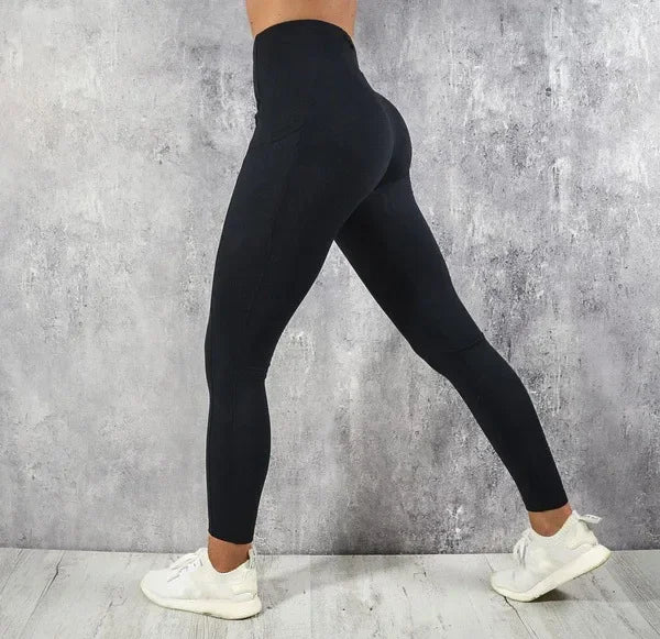 Women’s High Waist Yoga Leggings with Pockets – Butt Lifting Gym & Running Tights