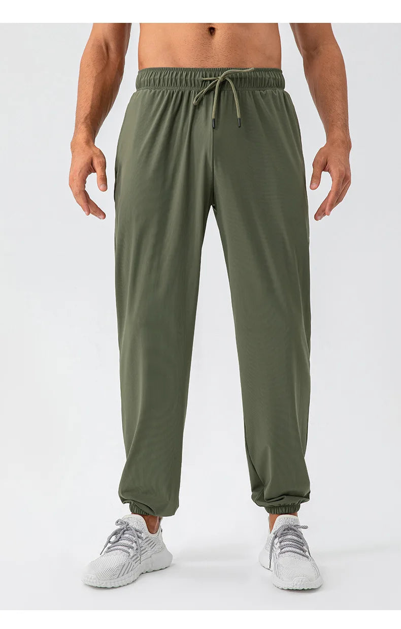 Men's Running Pants Sportswear Summer Jogging Sweatpants Quick Dry Thin Tracksuit Elastic Gym Fitness Sport Trousers Men Slacks
