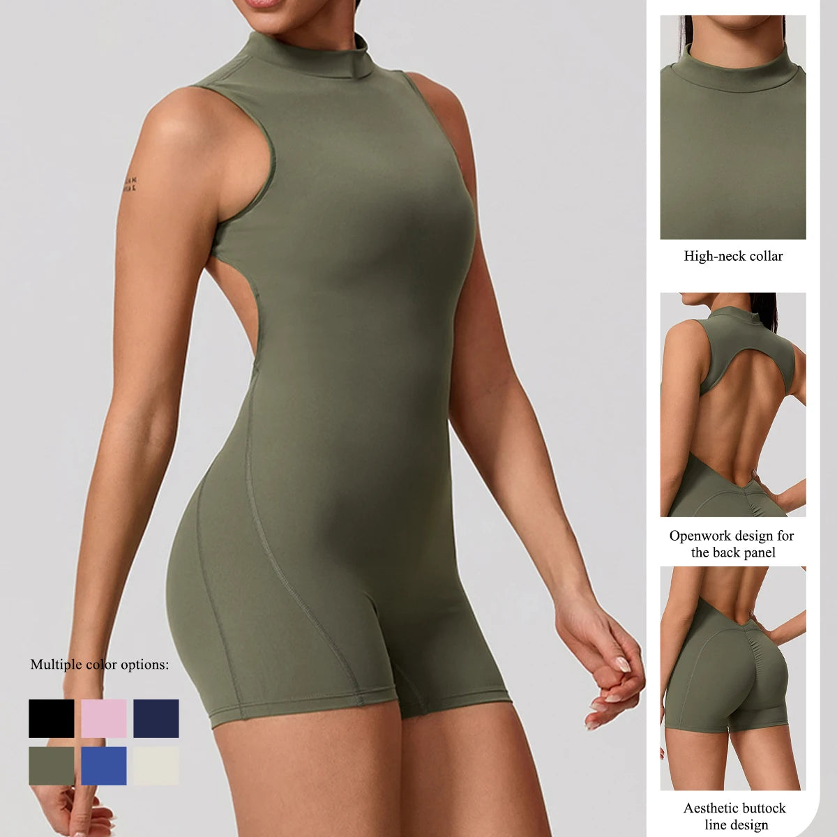 Women's Sports Jumpsuit – Sleeveless High-Stretch Yoga & Fitness Bodysuit