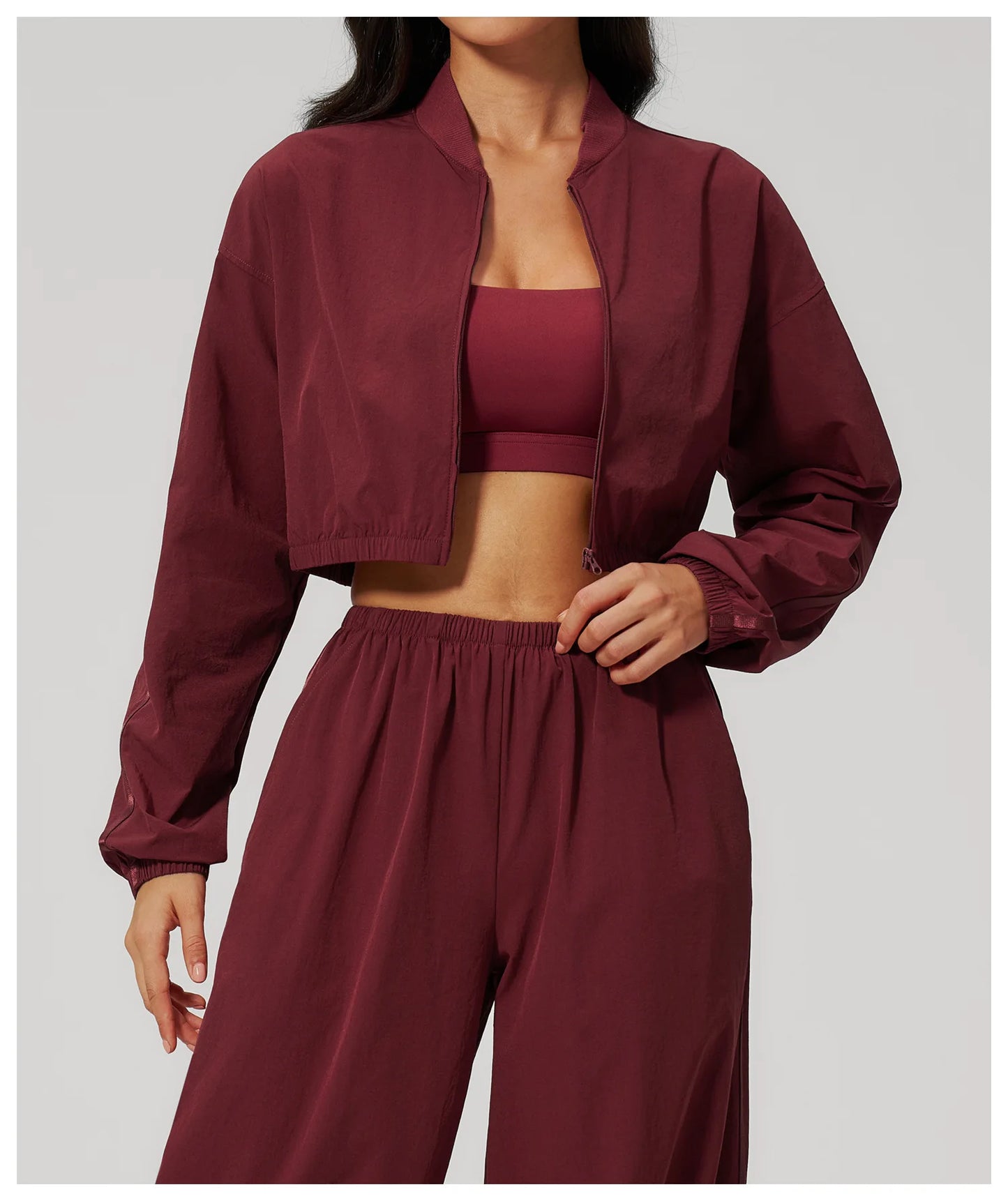 Women's UPF 50+ Sun Protection Jacket – Cropped Sports Fitness & Yoga Jacket