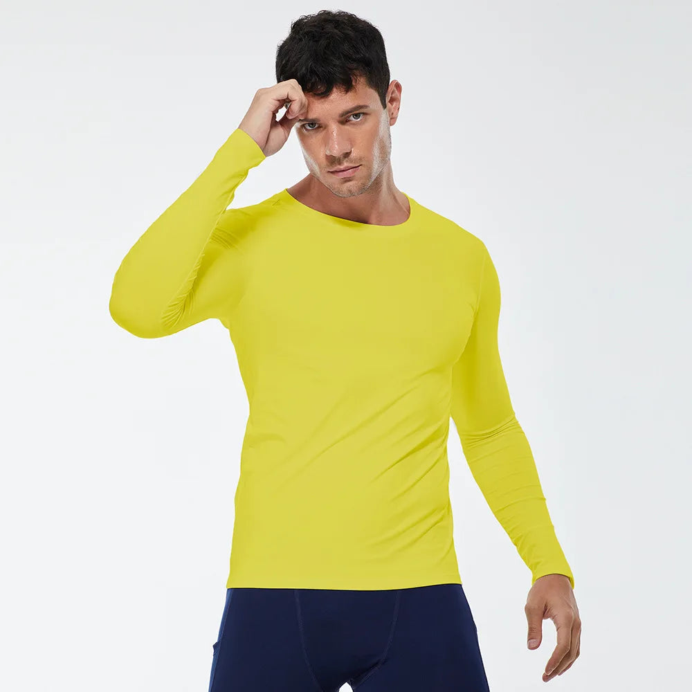 Men's Running Quick-Dry Long Sleeve T-Shirt – Slim Fit Gym & Training Sportswear