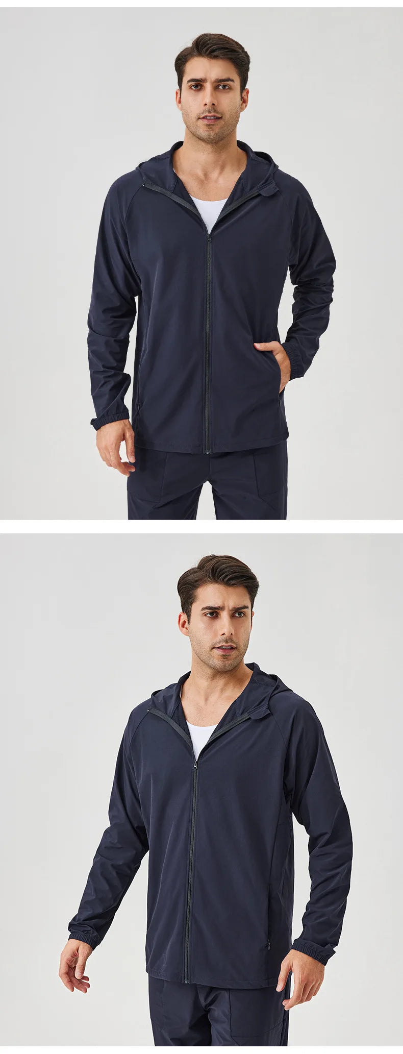 Men's Fitness Hoodie Long Sleeve Sport T-Shirt – Quick-Dry Slim Fit Gym & Running Top