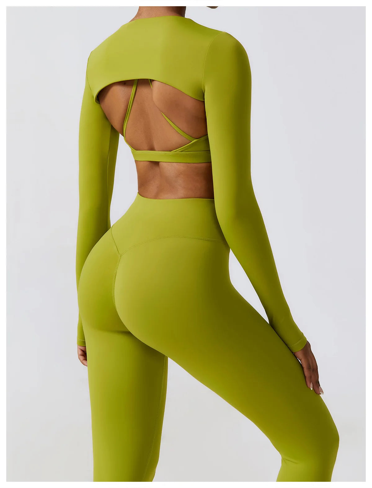 Women's Sportswear Yoga Set Seamless Fitness Bra Crop Top Long Sleeve Workout Clothes Athletic Wear Gym Legging for Running Fitness