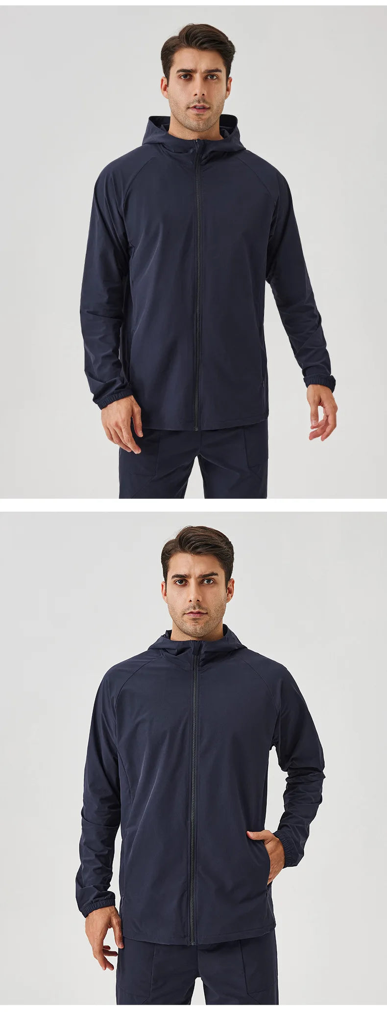 Men's Fitness Hoodie Long Sleeve Sport T-Shirt – Quick-Dry Slim Fit Gym & Running Top
