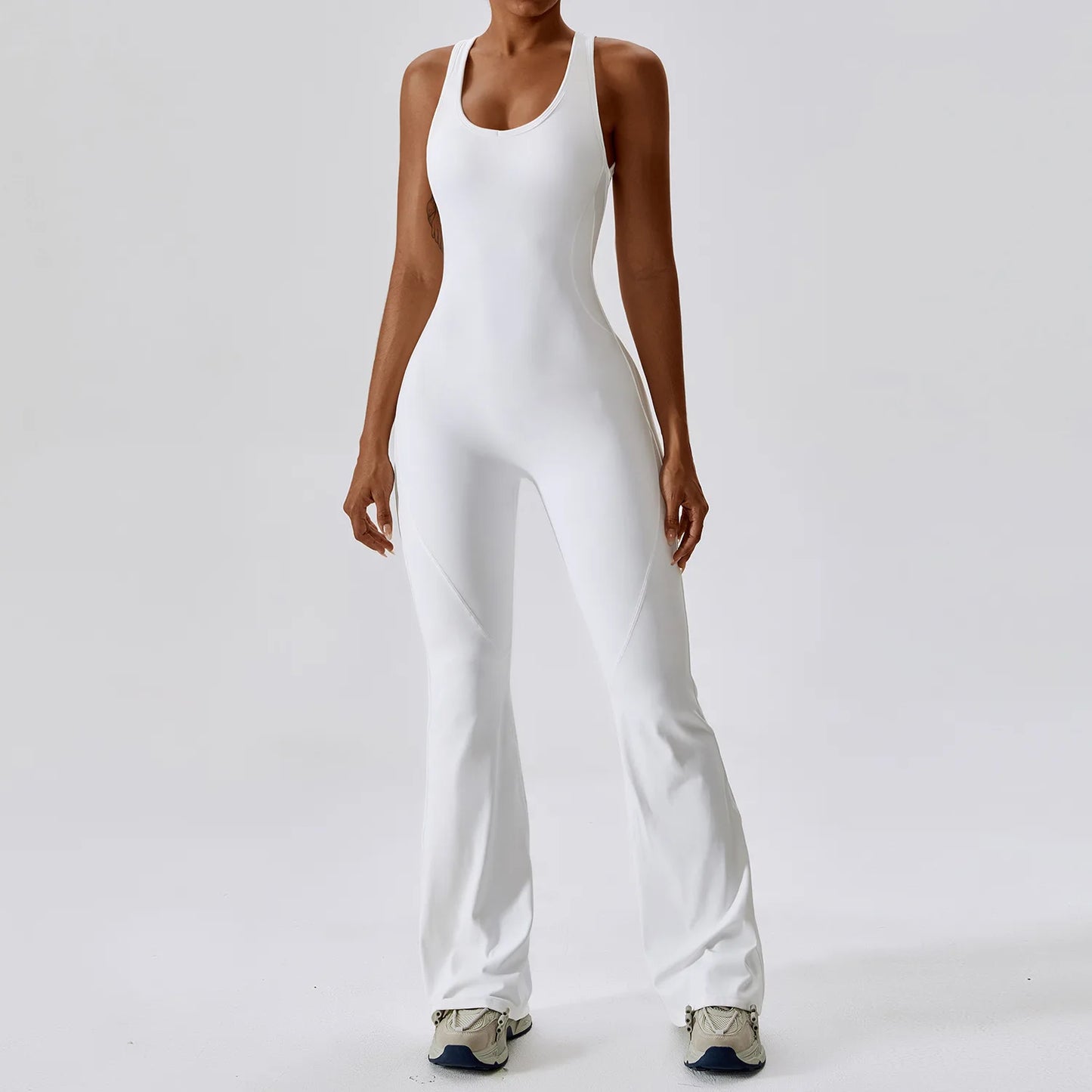 Women’s Solid Yoga Jumpsuit – One Piece Butt-Lifting Fitness Bodysuit