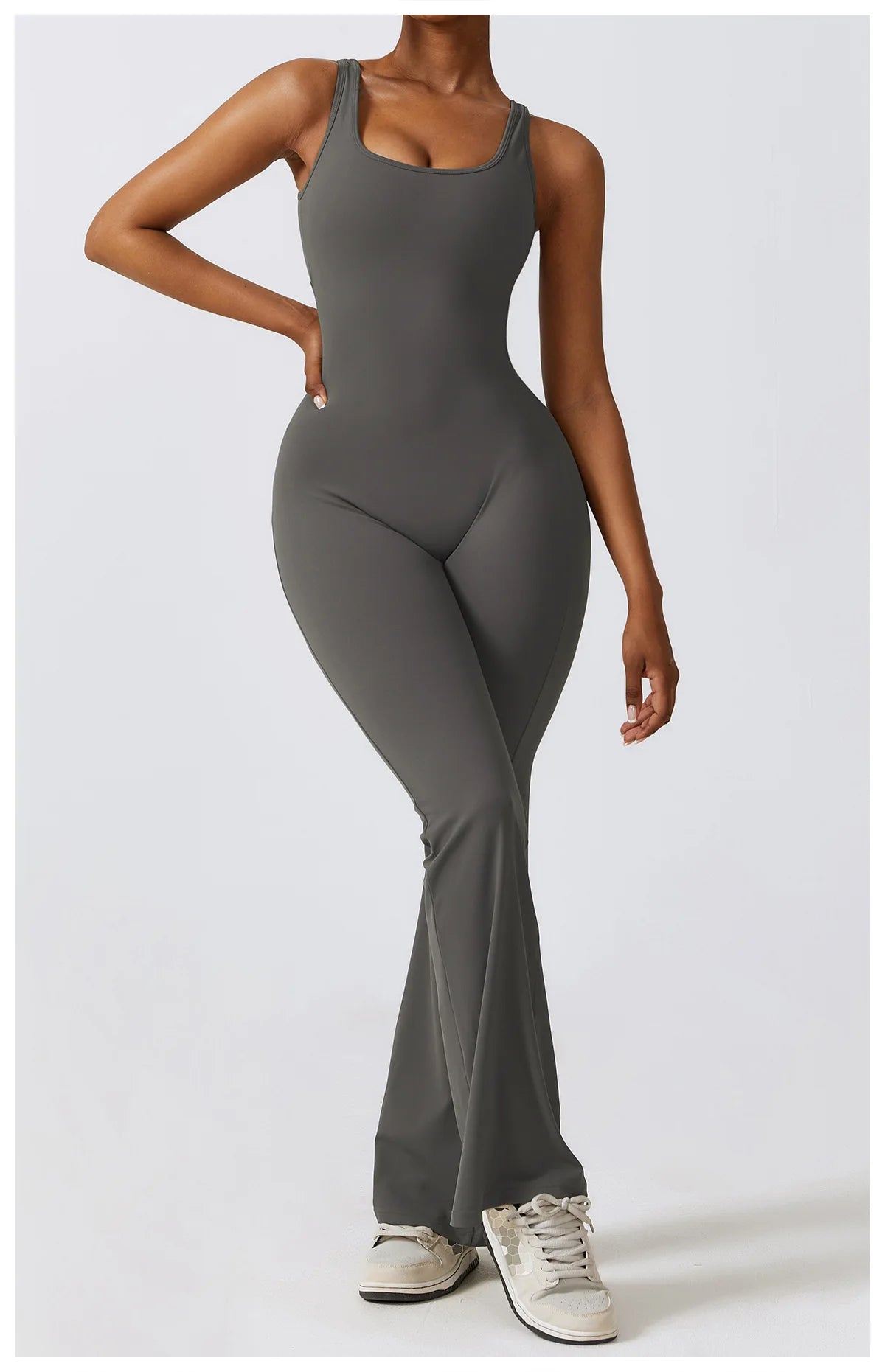 Women’s Fitness Yoga Jumpsuit – Push-Up Stretch Workout Bodysuit