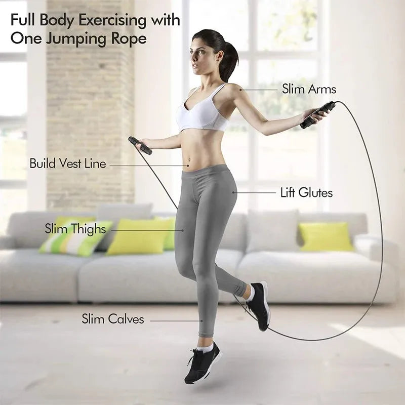 Adjustable Speed Jump Rope with Ball Bearings – Tangle-Free Fitness Skipping Rope