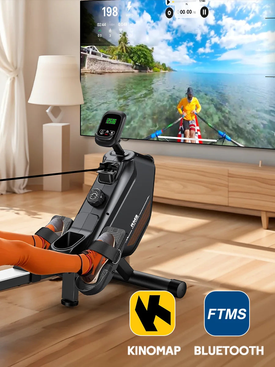 MettleMatic RM3 Foldable Rowing Machine – Magnetic Resistance Home Cardio Trainer